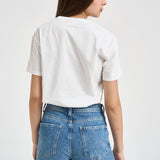 T-shirt donna girocollo bianca con ricamo EMILIE 08645L MC2 SAINT BARTH 