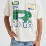 T-shirt uomo girocollo con stampa verde TT11012 VINTAGEWHITE0028 RHUDE 