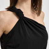 Top donna monospalla con nodo nero 106544A37V KRISTELZ99 PINKO 