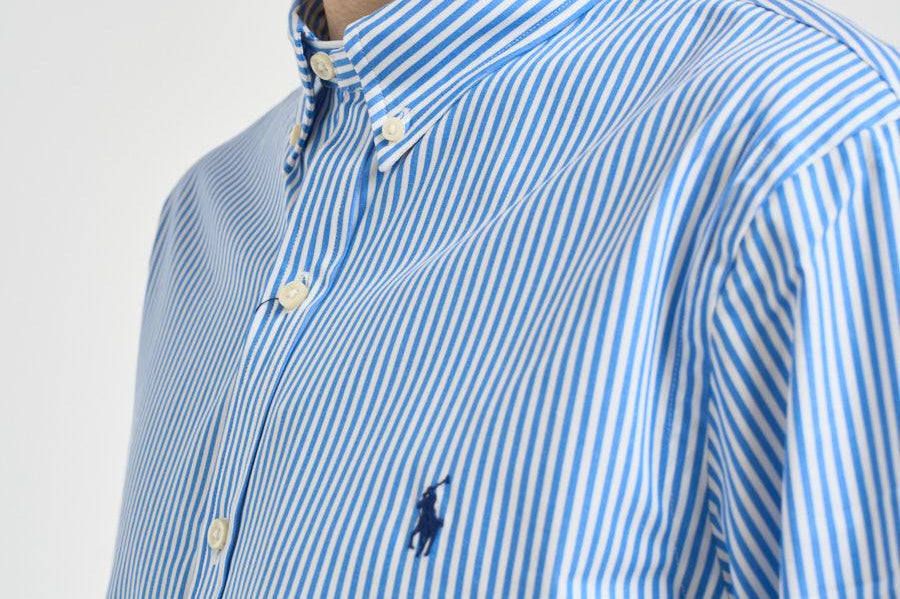 Camicia uomo a righe celeste 710929344 001 RALPH LAUREN 