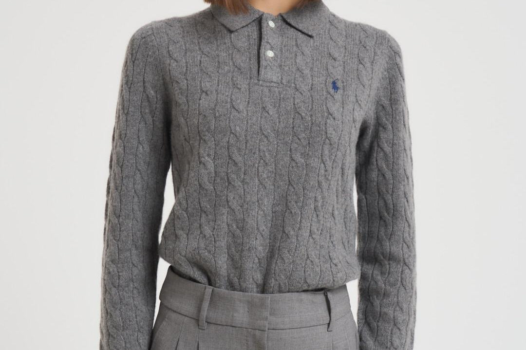 Maglia polo donna grigia 211972132 500 RALPH LAUREN 