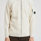 Felpa uomo con cappuccio in lana bianca MKN057A 110149A103 CP COMPANY 