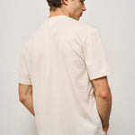 T-shirt uomo girocollo ecru con logo TH0027 XFJ LACOSTE 