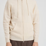 Felpa in maglia con cappuccio bianca LAMBSWL 10 MC2 SAINT BARTH 