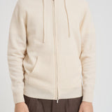 Felpa in maglia con cappuccio bianca LAMBSWL 10 MC2 SAINT BARTH 