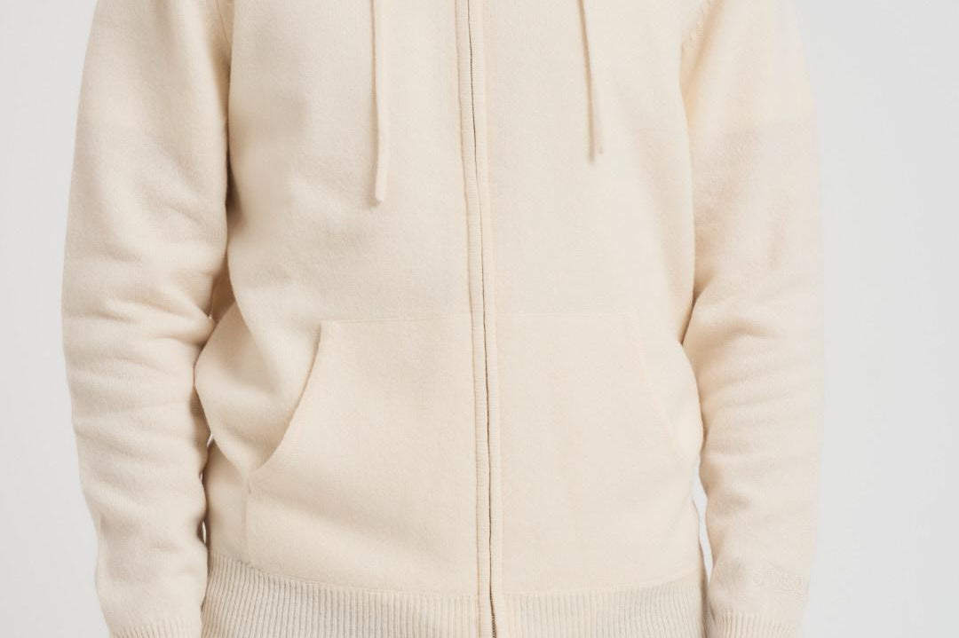 Felpa in maglia con cappuccio bianca LAMBSWL 10 MC2 SAINT BARTH 