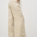 Pantalone donna in lino beige D232290 BETULLA004 P.a.r.o.s.h. 