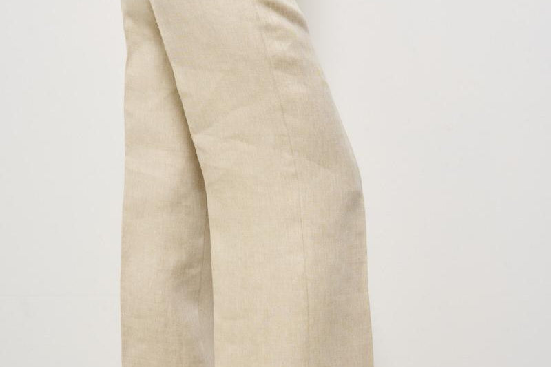 Pantalone donna in lino beige D232290 BETULLA004 P.a.r.o.s.h. 