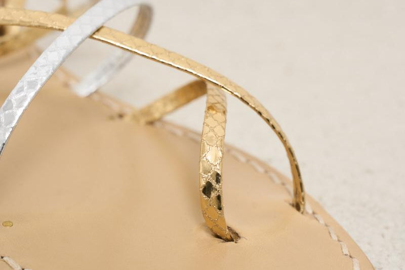 Sandali donna oro e argento W65  EMANUELA CARUSO CAPRI 