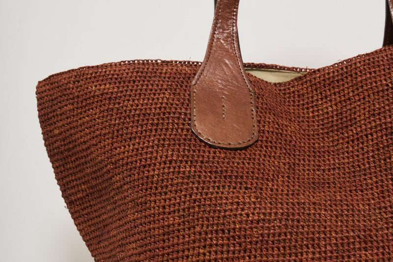 Borsa donna Tokyo in rafia mattone TOKYO WOOD IBELIV 