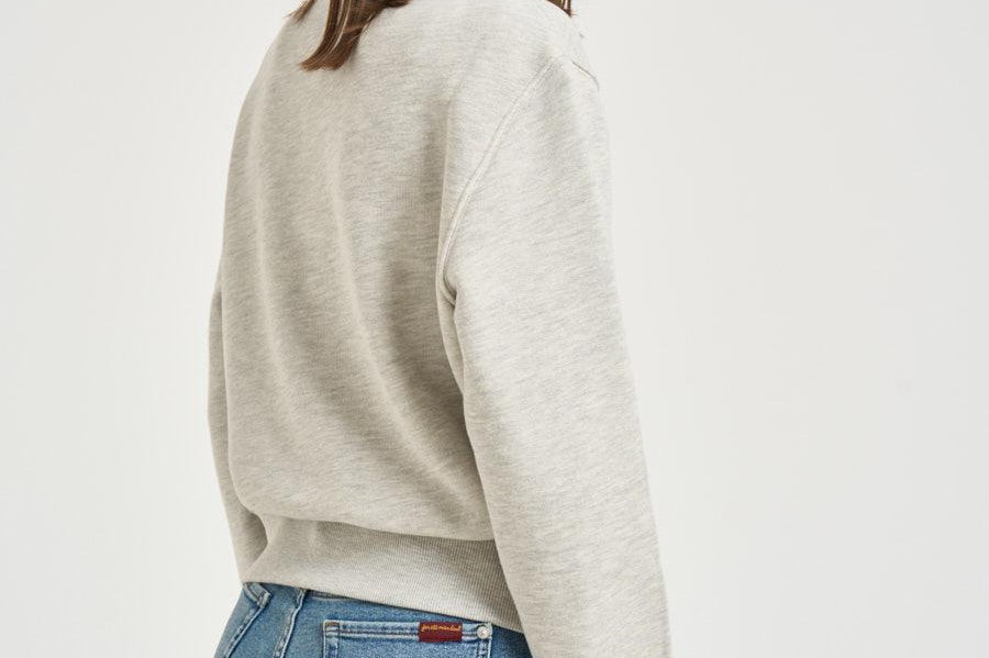 Felpa donna girocollo grigio chiaro SWPW 001M AUTRY 