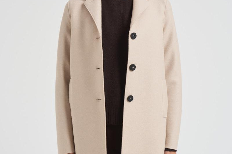 Cappotto donna monopetto panna AE1215 MLK120 HARRIS WHARF LONDON 