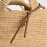 Borsa donna in rafia naturale ecru V8.8EW NATURAL MANEBI' 