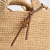 Borsa donna in rafia naturale ecru V8.8EW NATURAL MANEBI' 