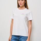 T-shirt donna girocollo bianca EMILIE 06663H MC2 SAINT BARTH 