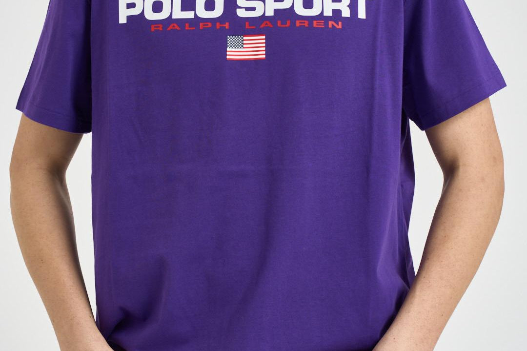 T-shirt uomo con stampa viola 710B14759 001 RALPH LAUREN 