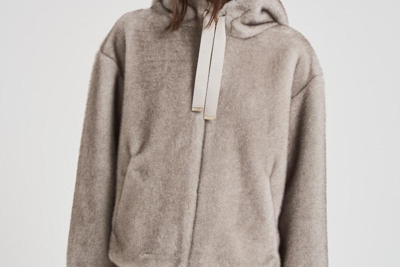 Bomber donna in ecopelliccia grigia GI000318D 9410 HERNO 