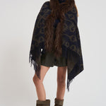 Mantella donna con pelliccia blu STOLA 4211428 BAZAR DELUXE 