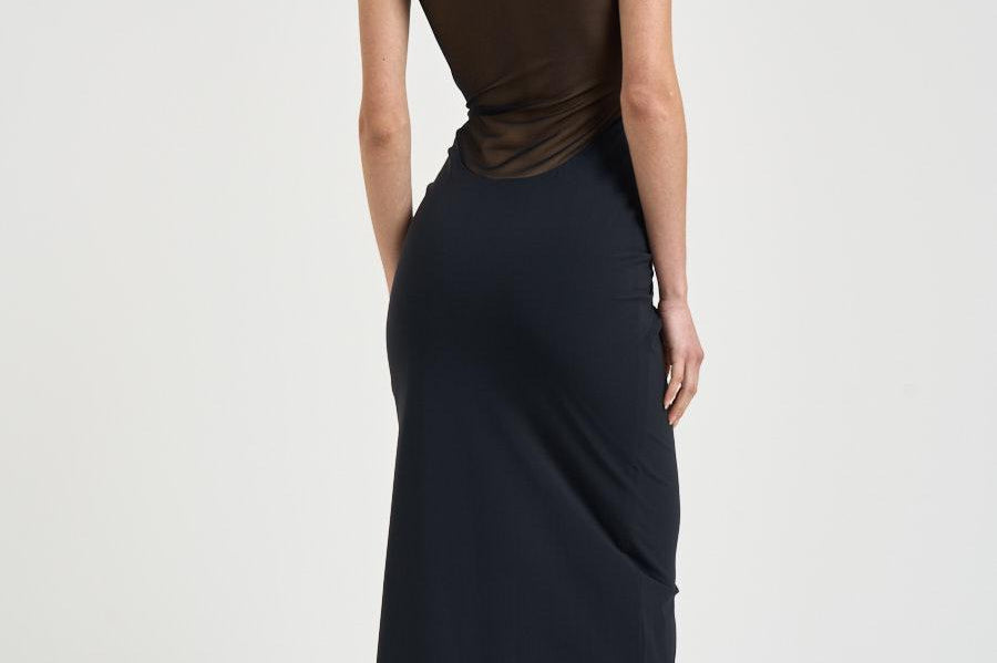 Abito donna con nodo nero 626SS6850O BLACK DANAME 