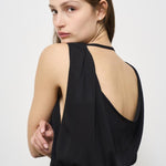 Top nero donna con ricamo frontale ULZIE BLACK IRO 