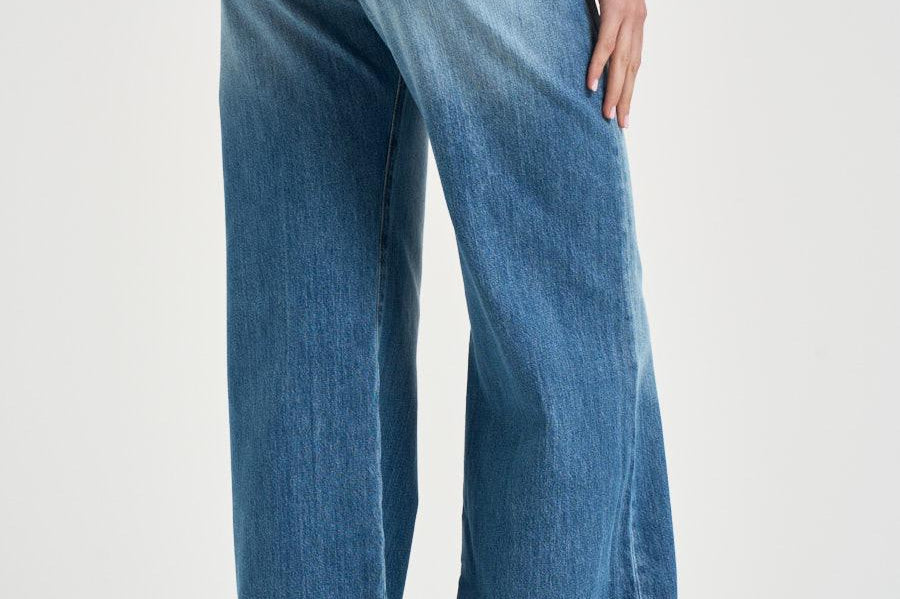 Jeans donna wide leg in denim blu 101733A323 WANDAPJO PINKO 
