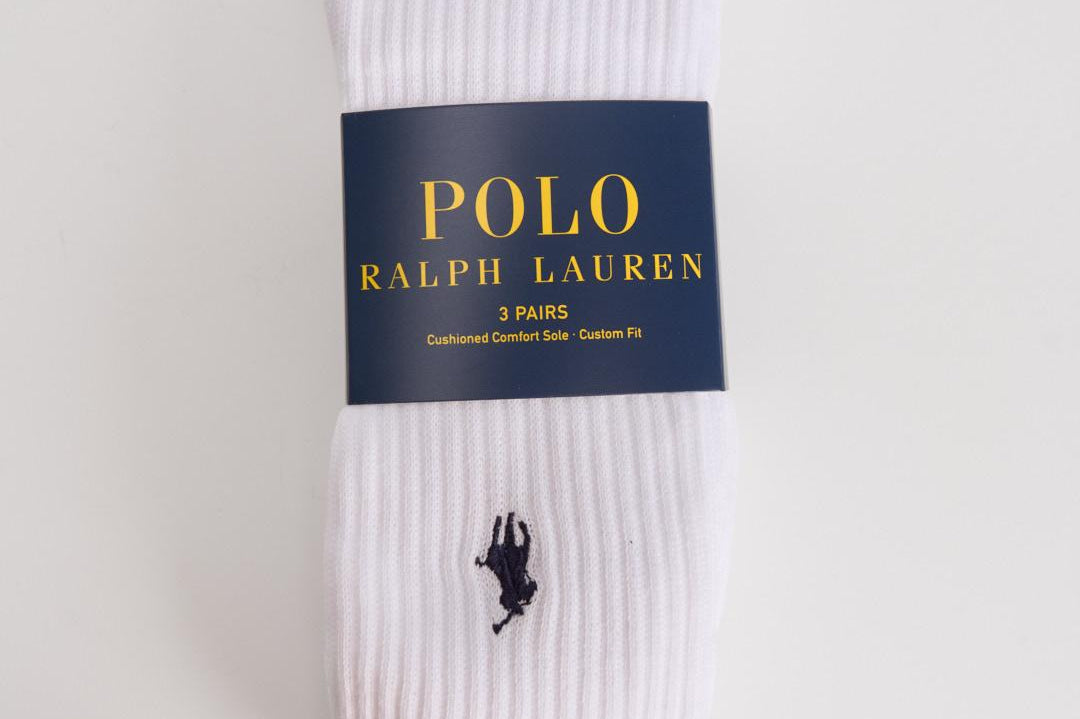 Calzino uomo bianco con logo blu 449655211 003 RALPH LAUREN 
