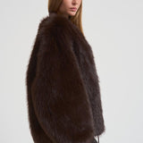 Eco Pelliccia donna over marrone scuro 9029 DARKCOFFEE SWORD 6.6.44 