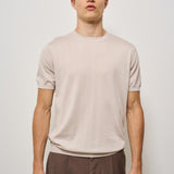 T-shirt uomo in maglia girocollo gesso K100421 60 KANGRA 