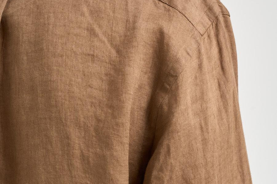 Camicia uomo in lino marrone 710966294 505 RALPH LAUREN 
