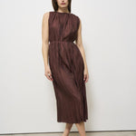 Abito donna lungo plissè bordeaux B57034 B578 ROBERTO COLLINA 