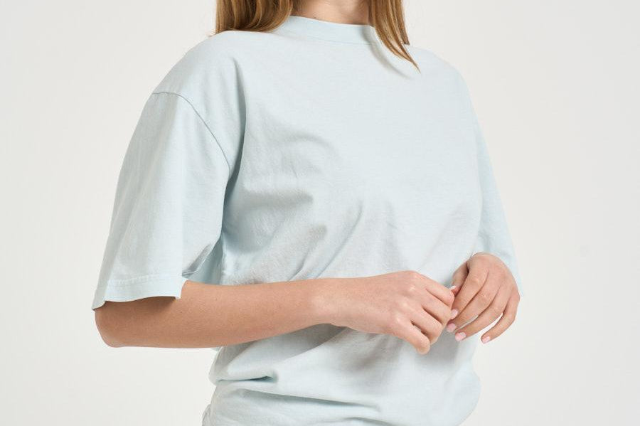 T-shirt donna girocollo celeste HONEY PLEINAIR HAIKURE 