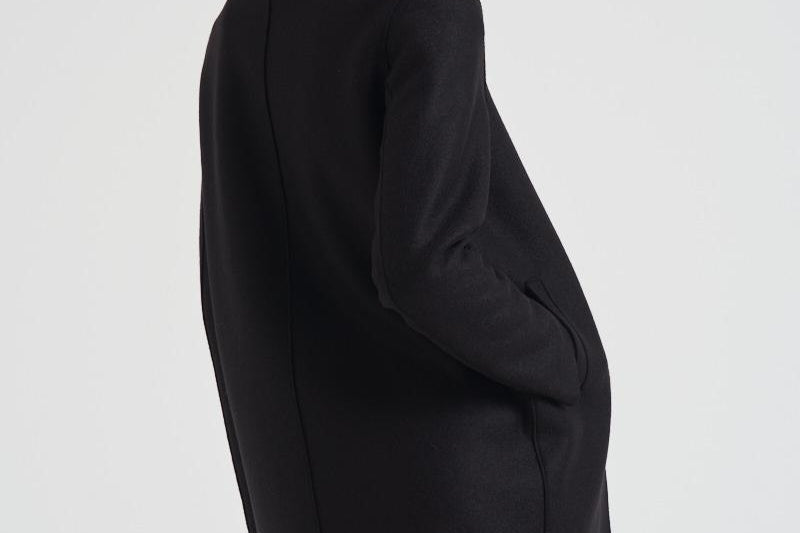 Cappotto donna monopetto nero AE1215 MLK199 HARRIS WHARF LONDON 