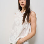 Top donna bianco con ricami floreali S25MD70 BIANCO TENSIONE IN 