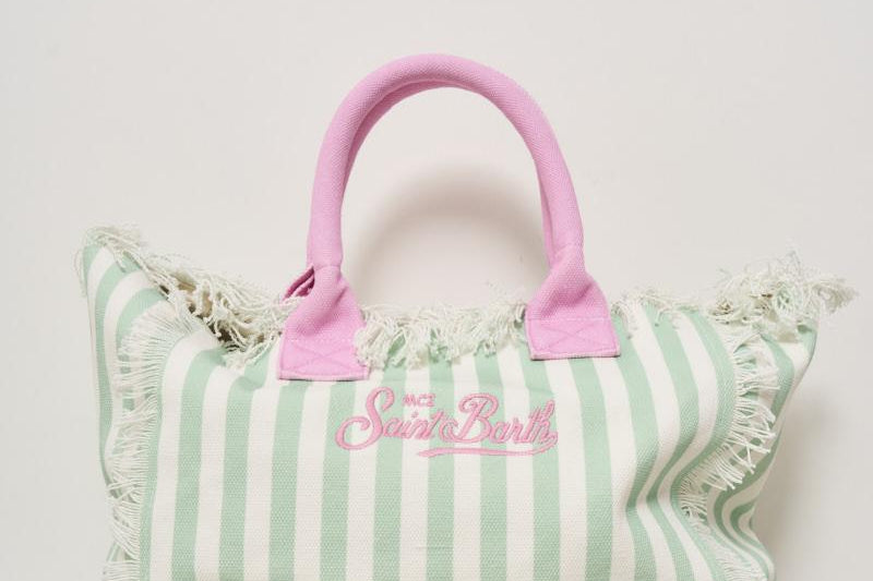 Borsa donna Vanity a righe verde VANITY 03756H MC2 SAINT BARTH 