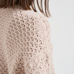 Maglia donna girocollo traforata beige A99314F05 947 PESERICO 