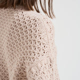 Maglia donna girocollo traforata beige A99314F05 947 PESERICO 