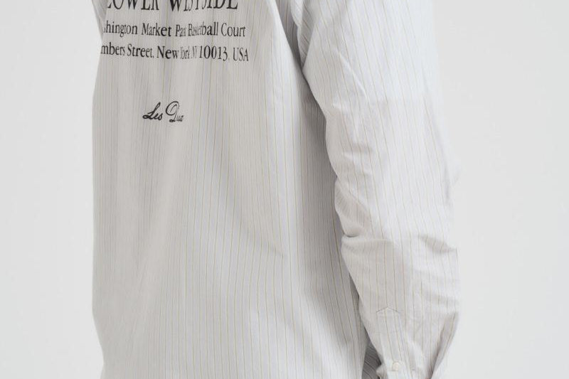 Camicia uomo a righe pistacchio e bianca 1000442 479 LES DEUX 