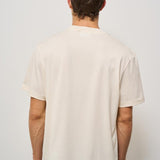 T-shirt uomo girocollo ecru con logo TH0027 XFJ LACOSTE 