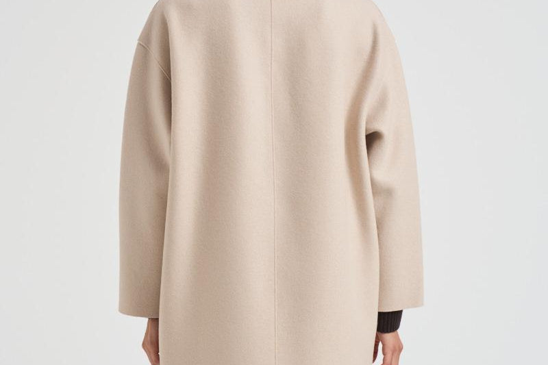 Cappotto donna doppiopetto panna AC1487 MLK120 HARRIS WHARF LONDON 