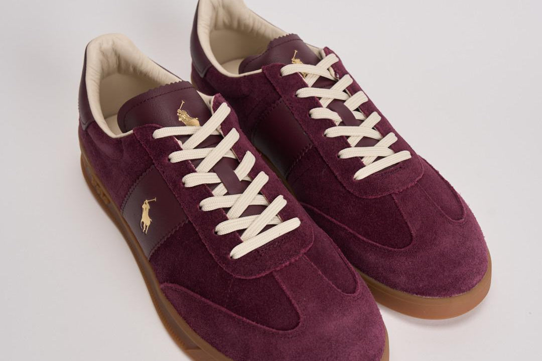 Sneakers uomo in suede e pelle bordeaux 809973707 003 RALPH LAUREN 