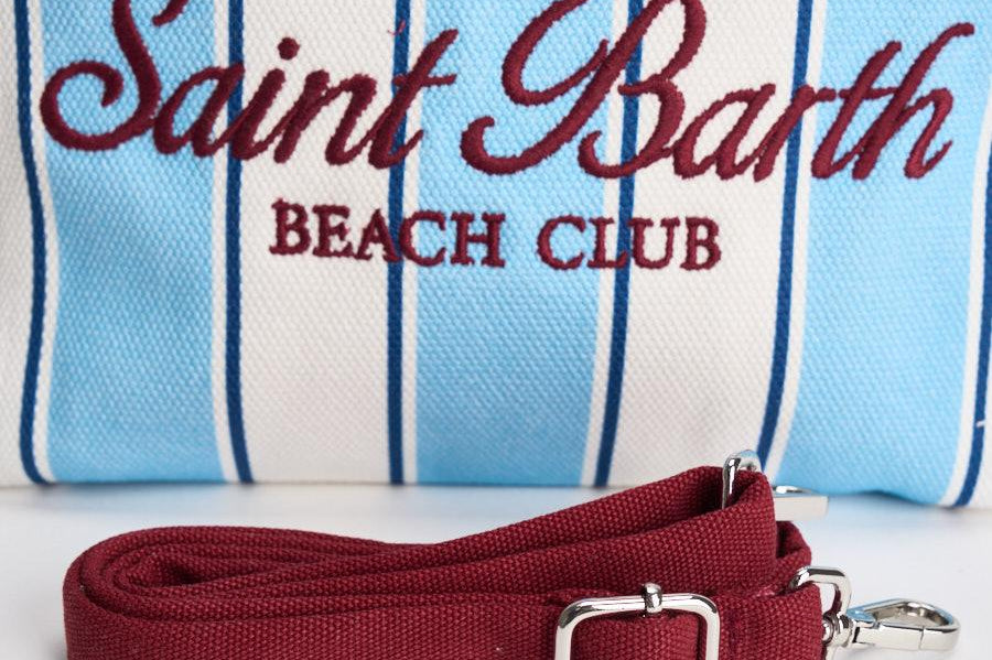Borsa donna Colette a righe celeste e bianca COLETTE 00938L MC2 SAINT BARTH 