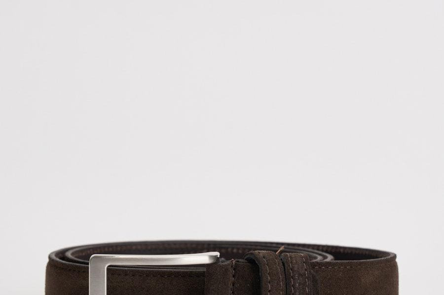 Cintura uomo in suede moro 527/35CAM MORO ACCADEMIE TESSILI 