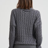 Polo donna Magnolie a trecce grigia 2025302 GRAPHITE LISA YANG 