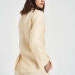 Giacca donna doppiopetto panna 6B1011 N7058304 MONTEDORO 