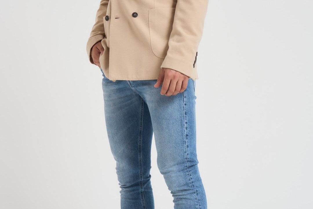 Giacca uomo doppiopetto beige CN5120 1084F CIRCOLO 1901 