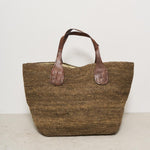 Borsa donna Tokyo in rafia marrone TOKYOII DARKTEA IBELIV 
