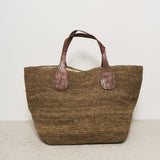 Borsa donna Tokyo in rafia marrone TOKYOII DARKTEA IBELIV 