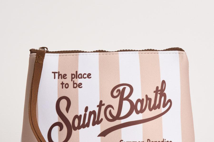 Pochette donna Aline a righe beige e bianca ALINE 09413L MC2 SAINT BARTH 