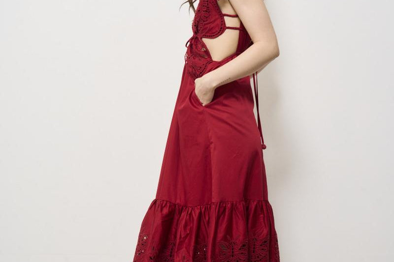 Abito donna lungo rosso 337217 RED FARM RIO GLOBAL 
