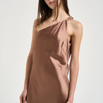 Abito donna monospalla bronzo 106352A33D KIWIL50 PINKO 